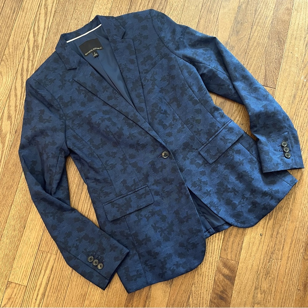 Banana Republic Wool/Cotton Blend Notch Collar Jacket/Blazer Single Button Size6